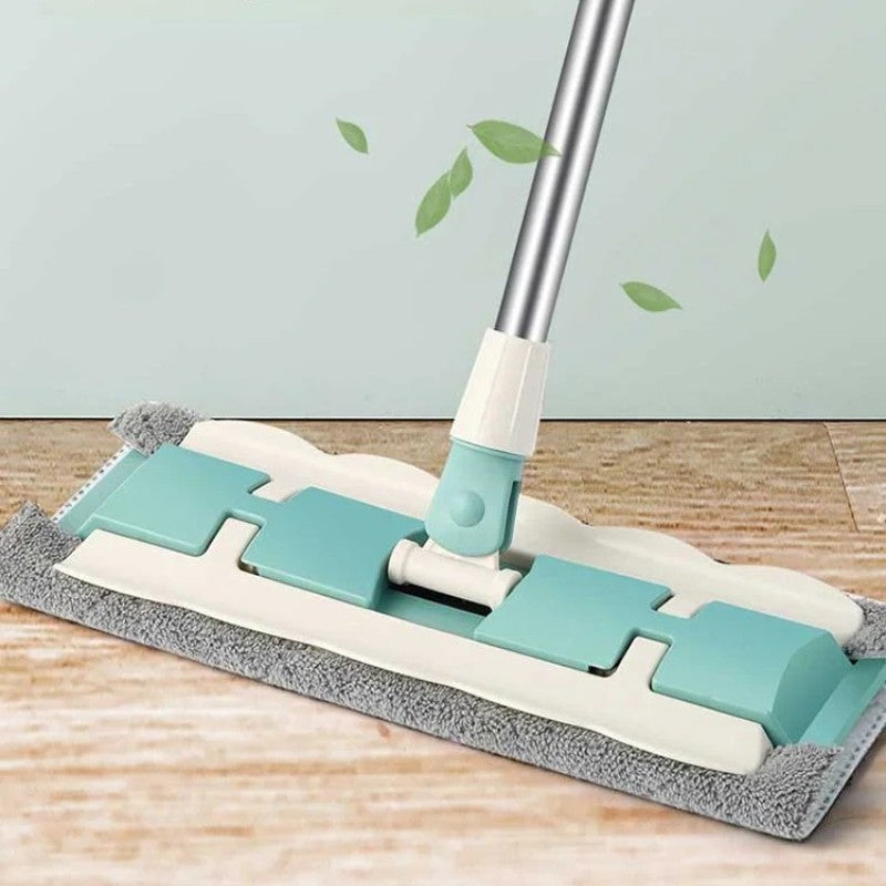 Mopmate™ – Balai plat avec manche en acier inoxydable et chiffons lavables réutilisables [50 % de réduction]