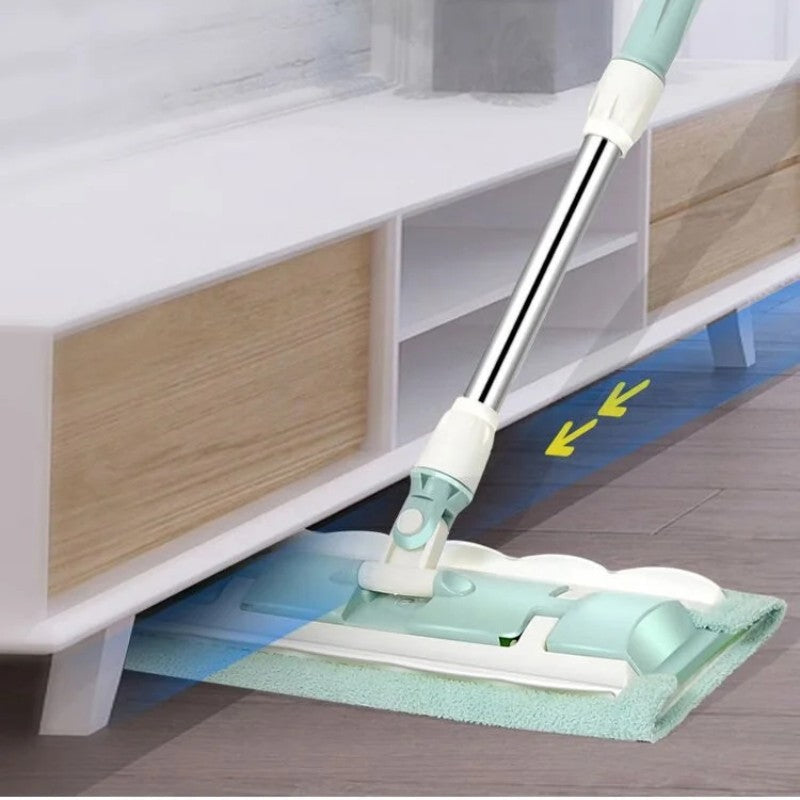 Mopmate™ – Balai plat avec manche en acier inoxydable et chiffons lavables réutilisables [50 % de réduction]