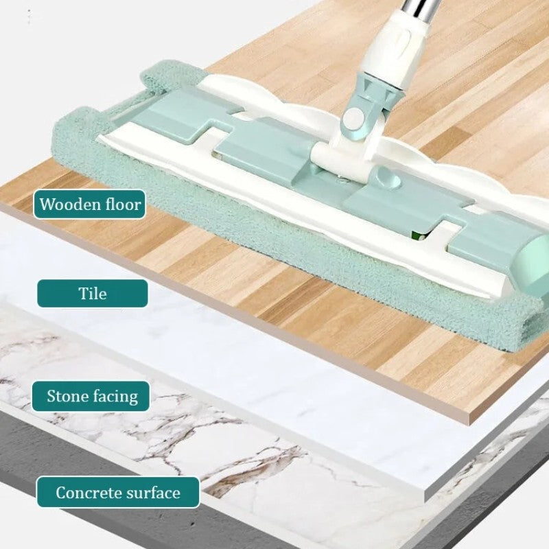 Mopmate™ – Balai plat avec manche en acier inoxydable et chiffons lavables réutilisables [50 % de réduction]
