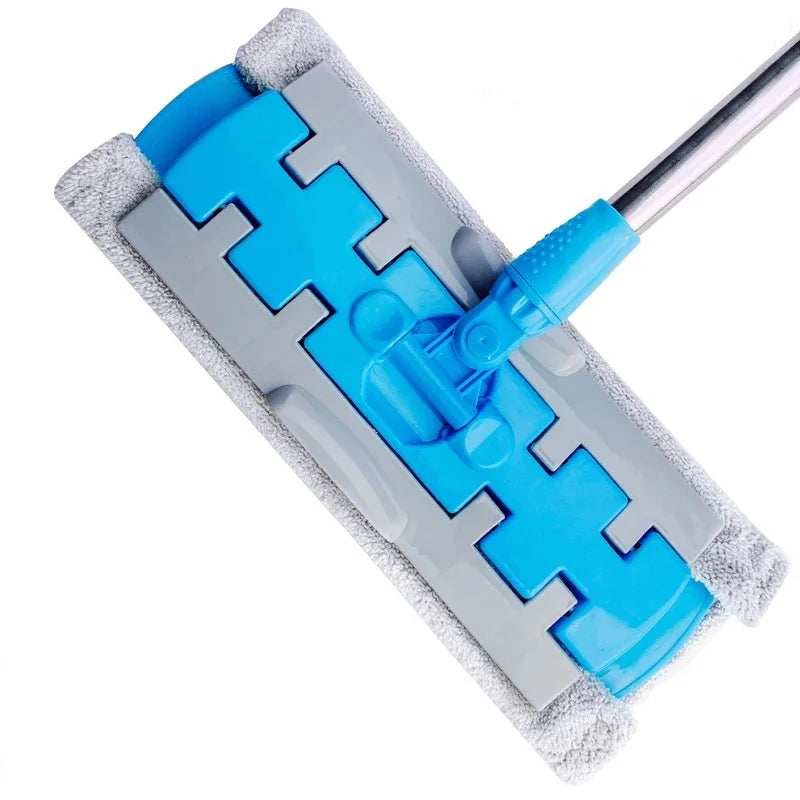 Mopmate™ – Balai plat avec manche en acier inoxydable et chiffons lavables réutilisables [50 % de réduction]