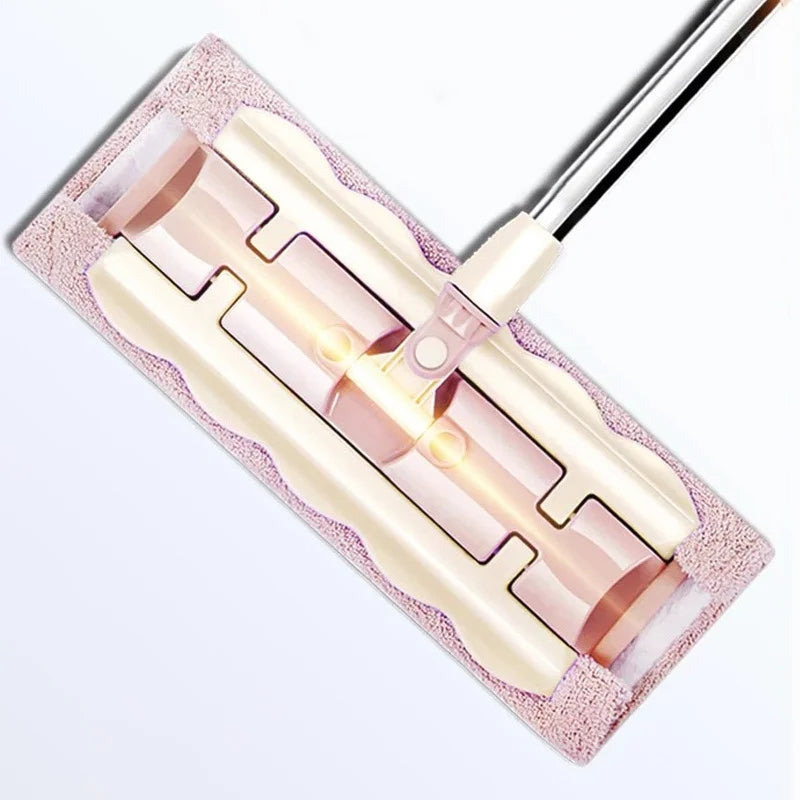 Mopmate™ – Balai plat avec manche en acier inoxydable et chiffons lavables réutilisables [50 % de réduction]