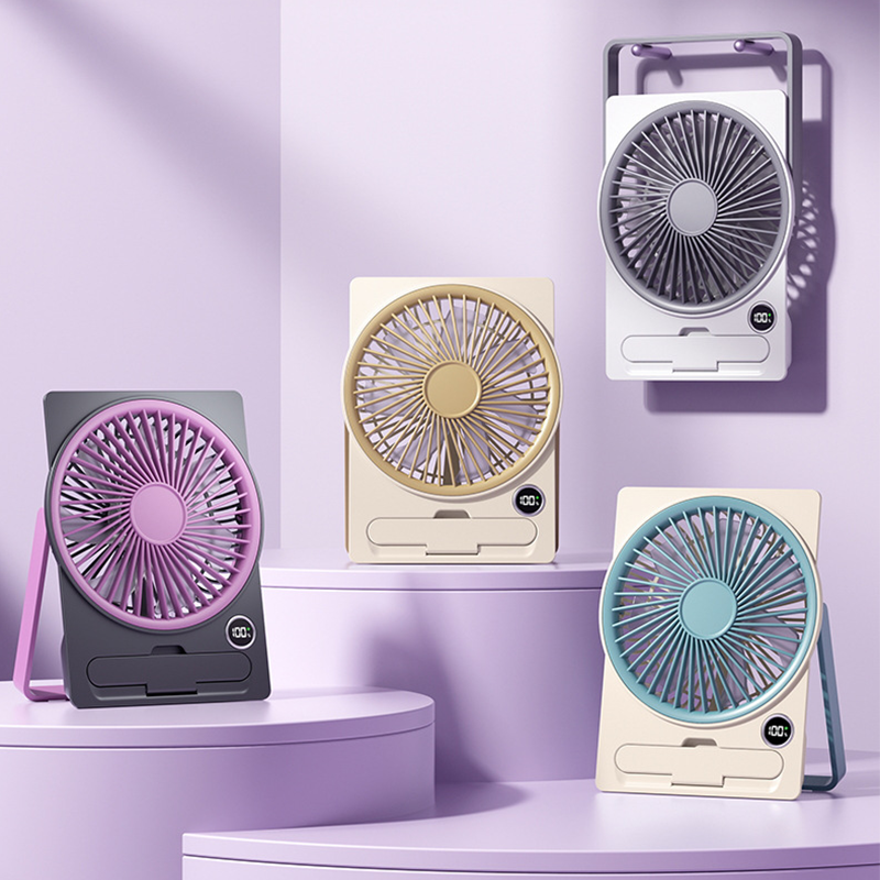Mini Ventilateur Portable Format Carte avec Écran LCD et 6 Vitesses