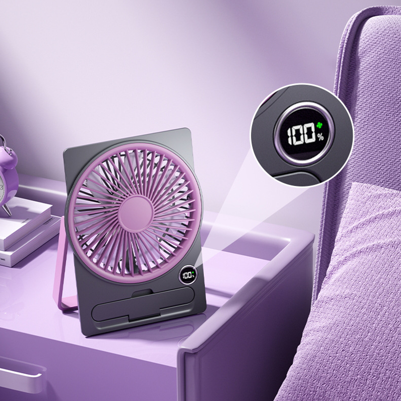 Mini Ventilateur Portable Format Carte avec Écran LCD et 6 Vitesses