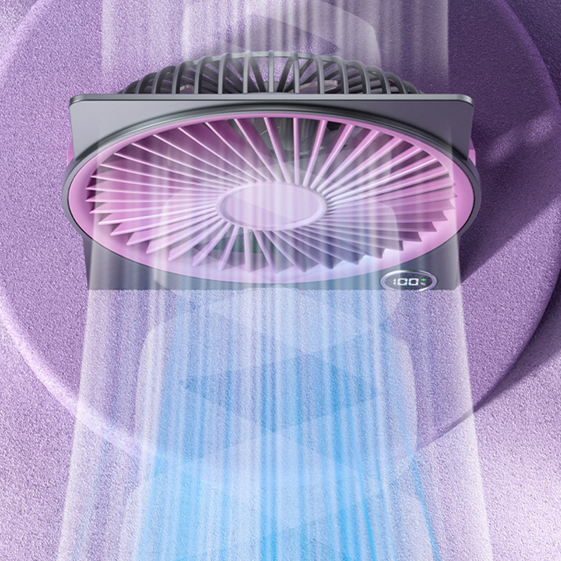 Mini Ventilateur Portable Format Carte avec Écran LCD et 6 Vitesses