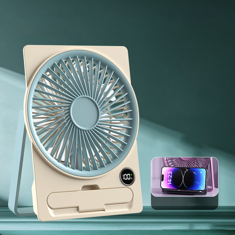 Mini Ventilateur Portable Format Carte avec Écran LCD et 6 Vitesses