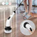 Brosse de Nettoyage Électrique 9-en-1 avec Manche Télescopique en Aluminium