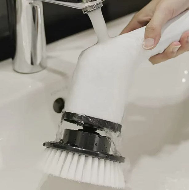 Brosse de Nettoyage Électrique 9-en-1 avec Manche Télescopique en Aluminium