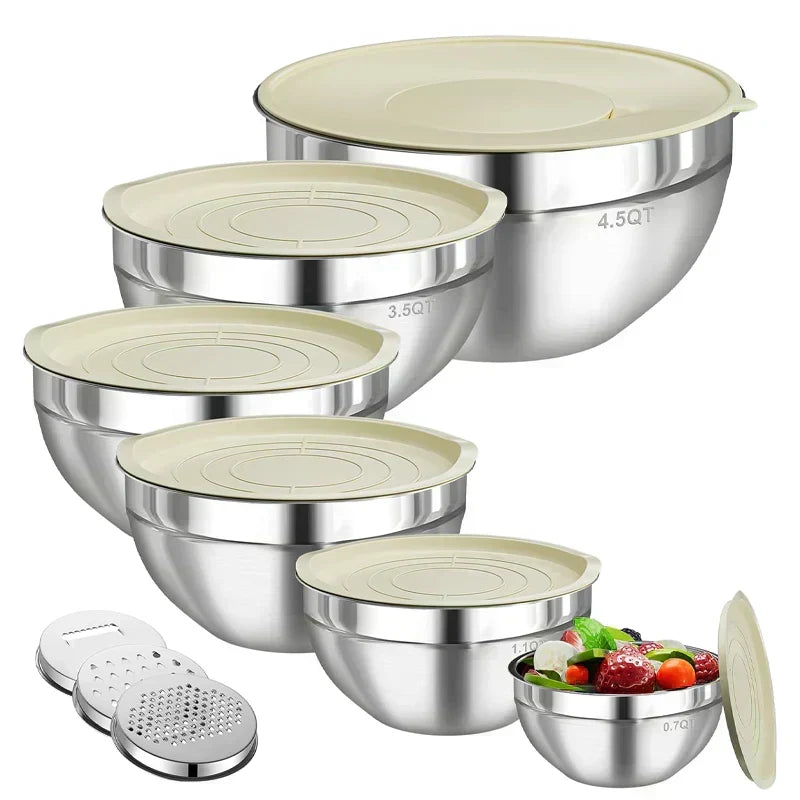 Set de bols 6 pièces avec couvercles et râpes
