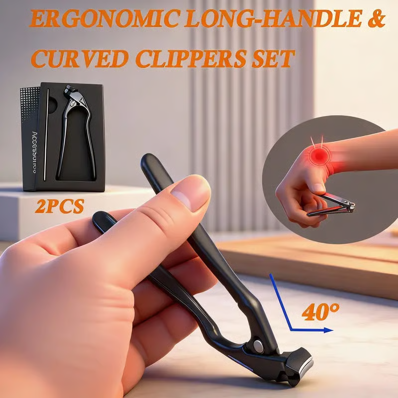 Coupe-ongles professionnel en acier inoxydable avec lime à ongles