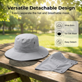 Chapeau de soleil respirant avec protection visage amovible