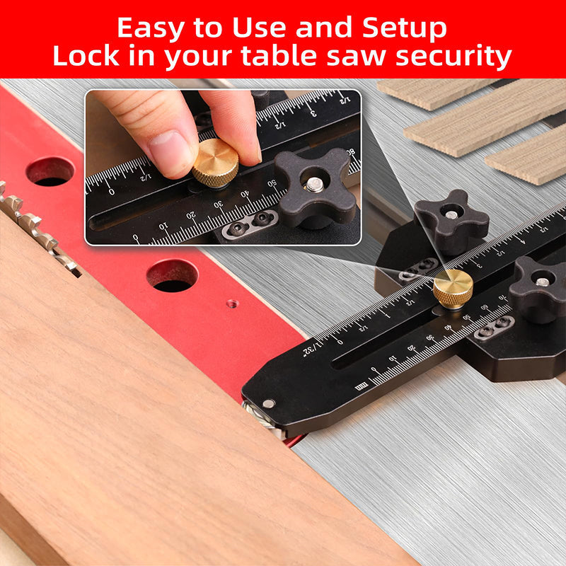 Guide de coupe fine pour scies de table avec roulement à rouleaux pour des coupes précises
