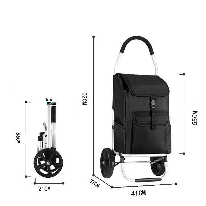 Chariot de courses pliable avec cadre en aluminium – léger et compact