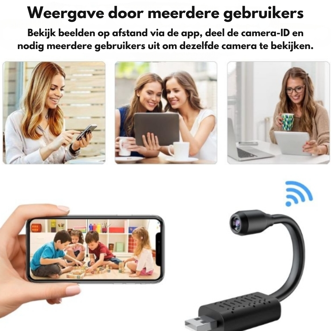 Mini Caméra de Surveillance Sans Fil avec Vision 360° et Détection IA