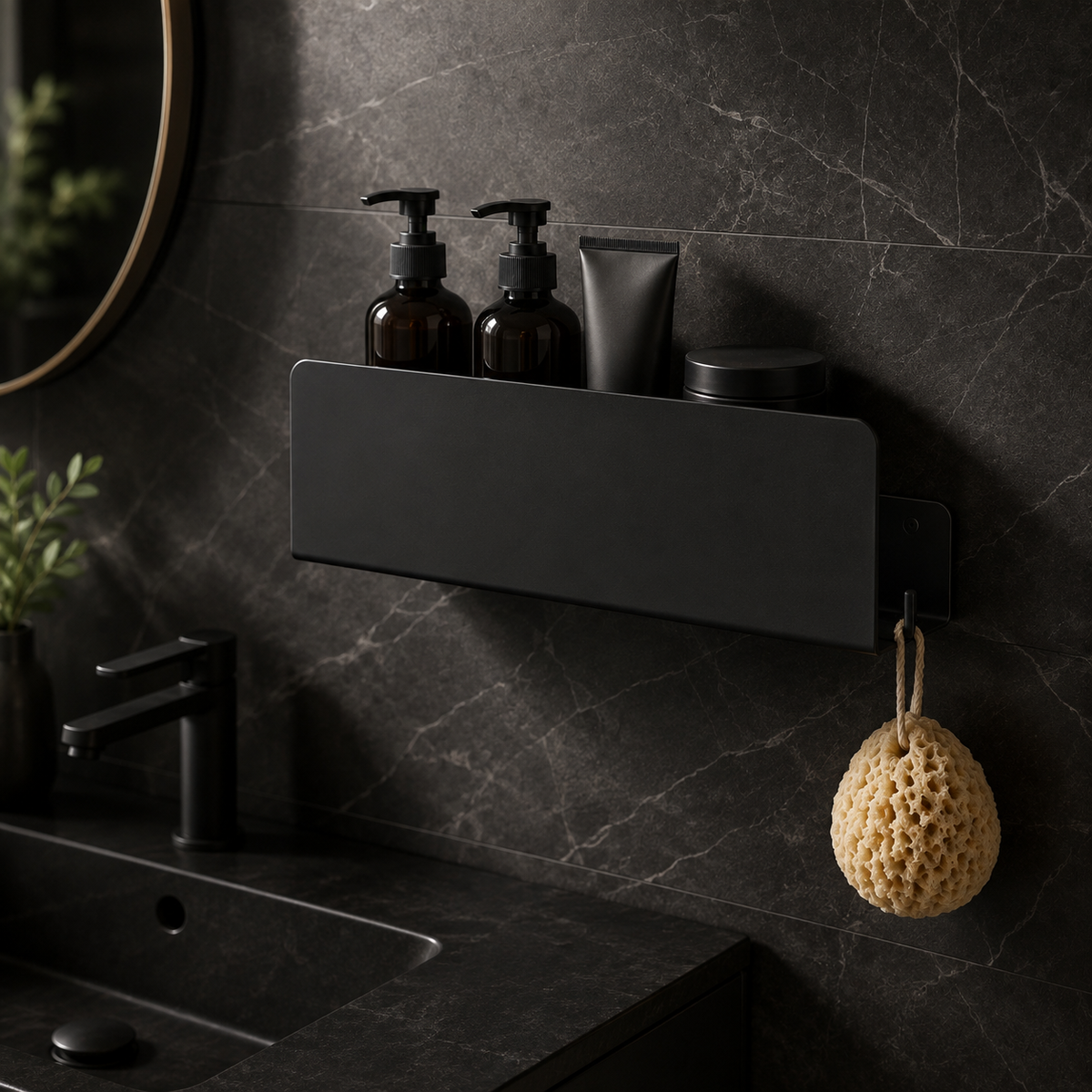 Étagère murale salle de bain en aluminium – ouverte, robuste, fixation murale