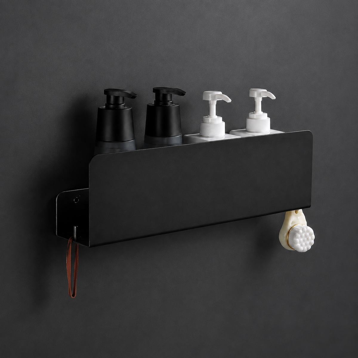 Étagère murale salle de bain en aluminium – ouverte, robuste, fixation murale