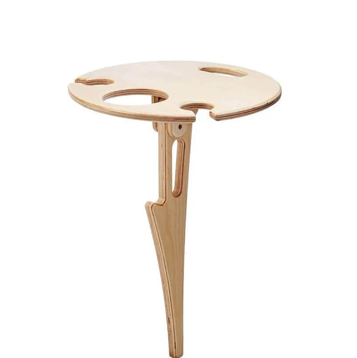 Table à vin pliante en bois d'acajou pour pique-nique et plein air