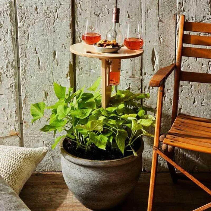 Table à vin pliante en bois d'acajou pour pique-nique et plein air